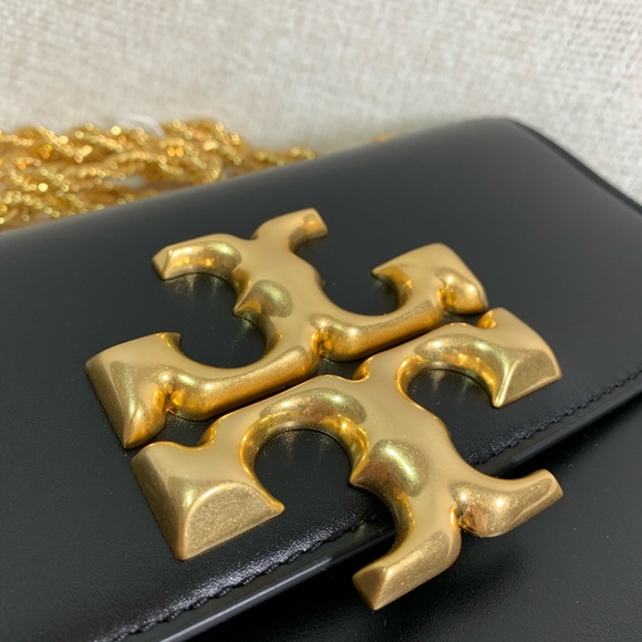 NEW Tory Burch Eleanor Black Leather Small Convertible Shoulder/Crossbody Bag - Picture 12 of 16